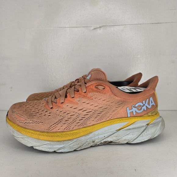 Hoka One One Clifton 8 Road Running Shoes Womens Sz 7.5 B Sun Baked/Shell Coral - Picture 4 of 11